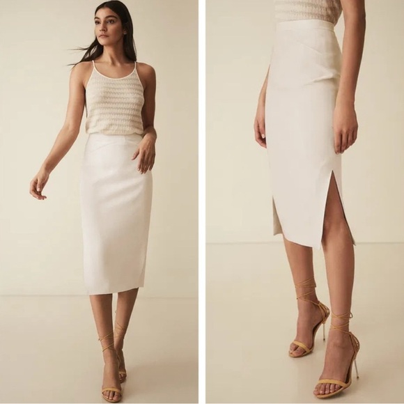 Reiss Dresses & Skirts - NWT Reiss Ivory Side Split Structured Classic Pencil Skirt Sz 2 🧡🎀